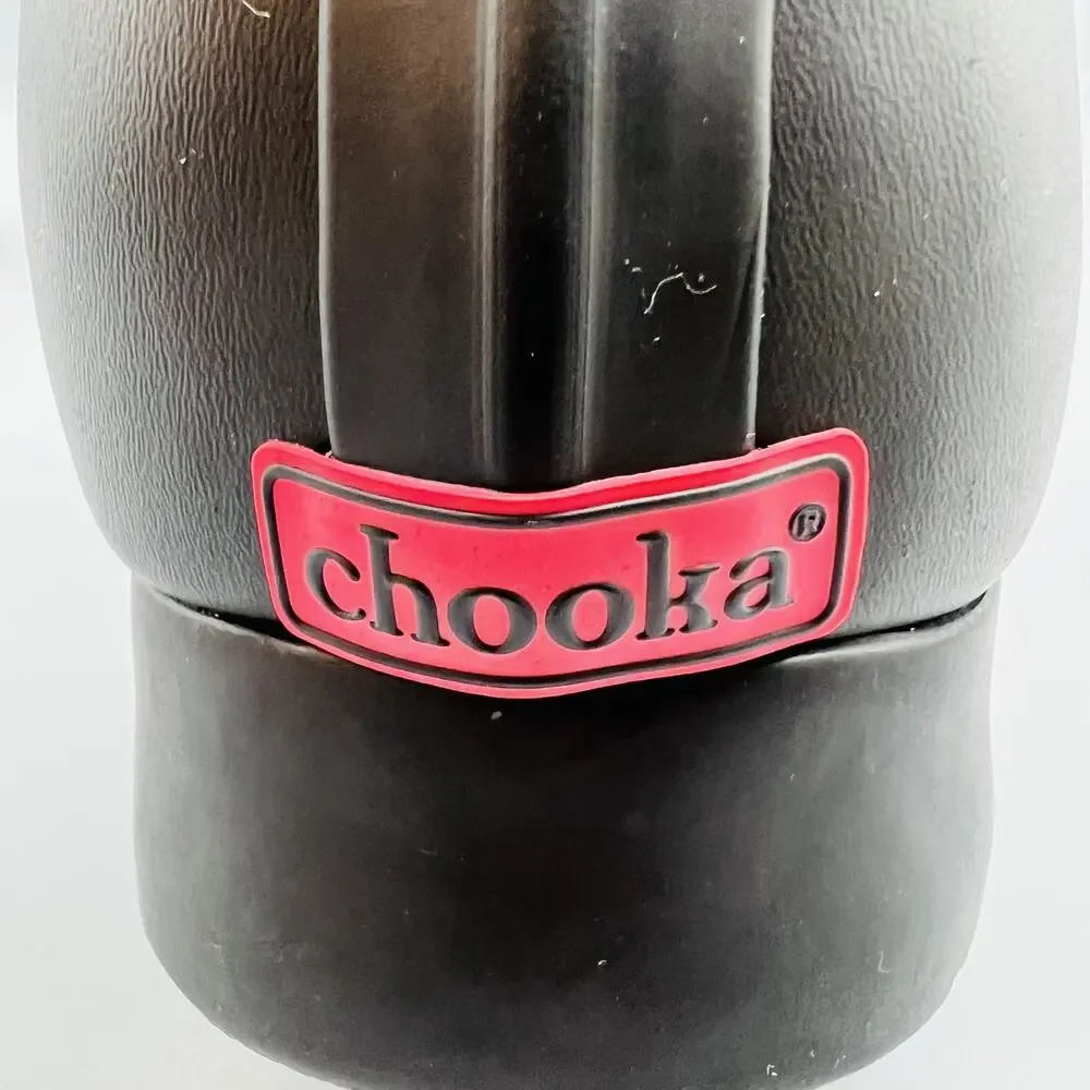 Chooka Boots Womens 10 Black Rubber Ankle Faux Fur Lined Rain Booties Shoes